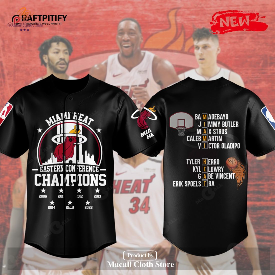 Miami Heat NBA Eastern Conference Champions 2023 Black Luxury Jersey ...