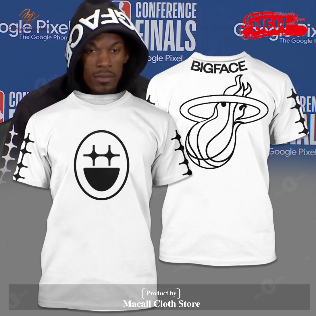 Big Face Coffee Jimmy Butler White T-Shirt 3D - Macall Cloth Store