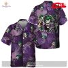 Jack Skellington Flower Tropical Black White Polo Shirt