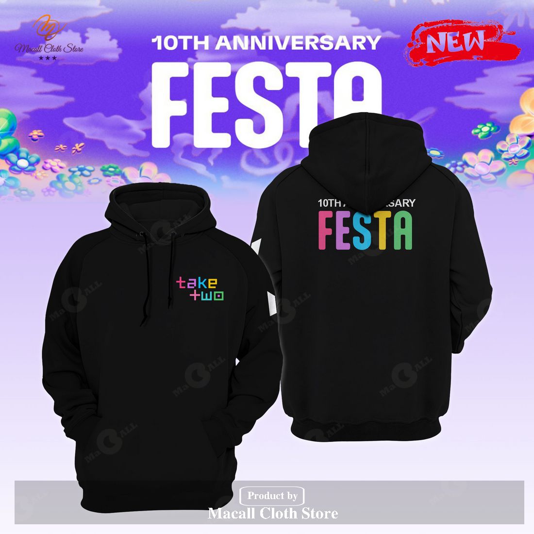 BTS 10th Anniversary FESTA – Take Two Black Hoodie Sweatshirt 3D LIMITED EDITION BTS 10th Anniversary FESTA – Take Two Black Hoodie Sweatshirt 3D LIMITED EDITION