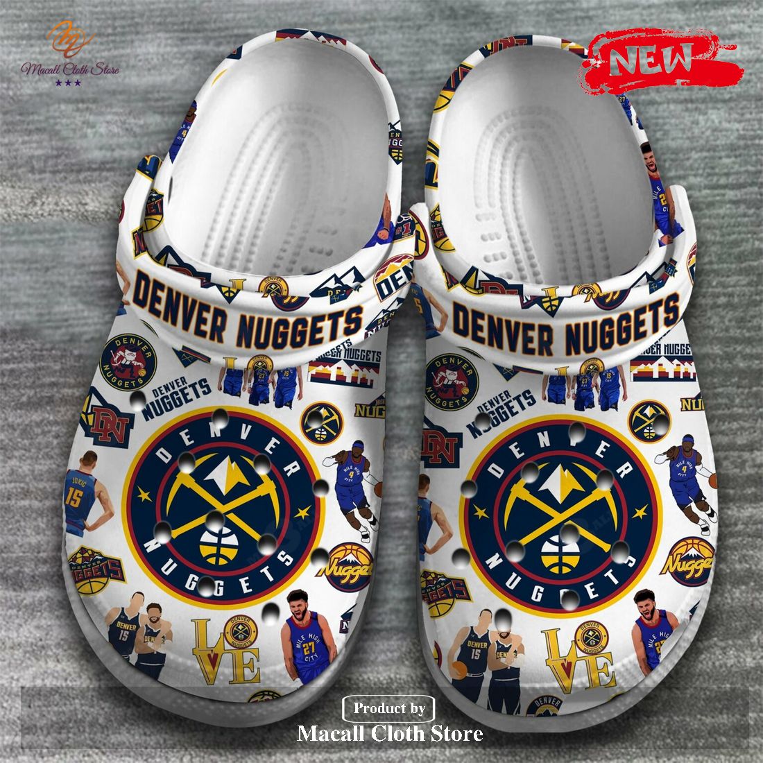 2023 NBA Champions Denver Nuggets Basketball Gifts For Sports Lovers White Crocs Classic Clog Shoes