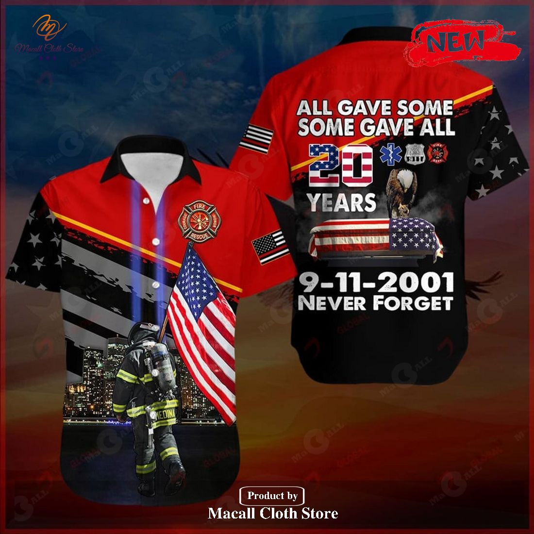 20 Years All Gave Some Never Forget All Over Printed Hawaiian Shirt and Short
