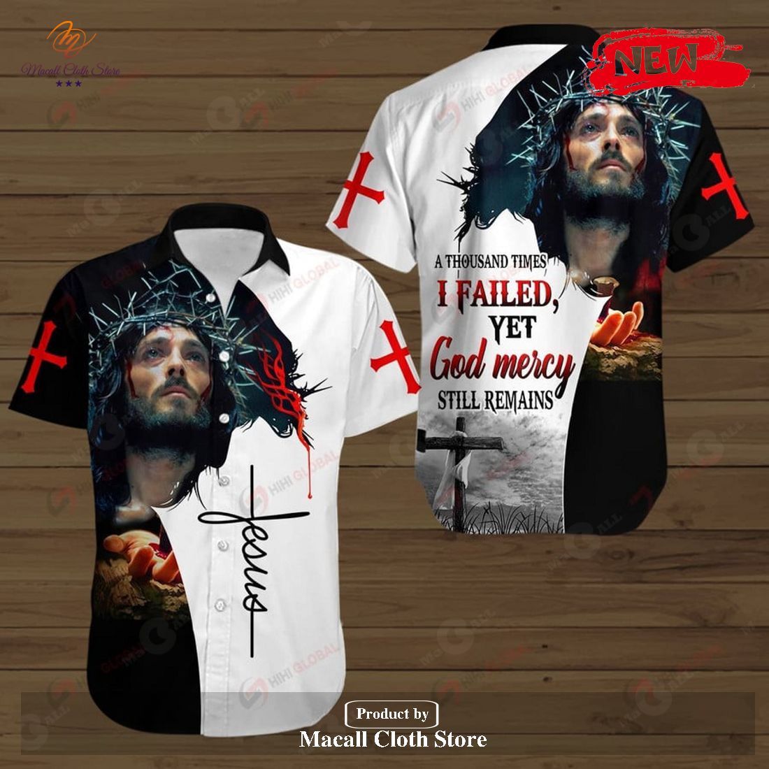 A Thousand Times I Failed Yet God Mercy All Over Printed Hawaiian Shirt and Short A Thousand Times I Failed Yet God Mercy All Over Printed Hawaiian Shirt and Short