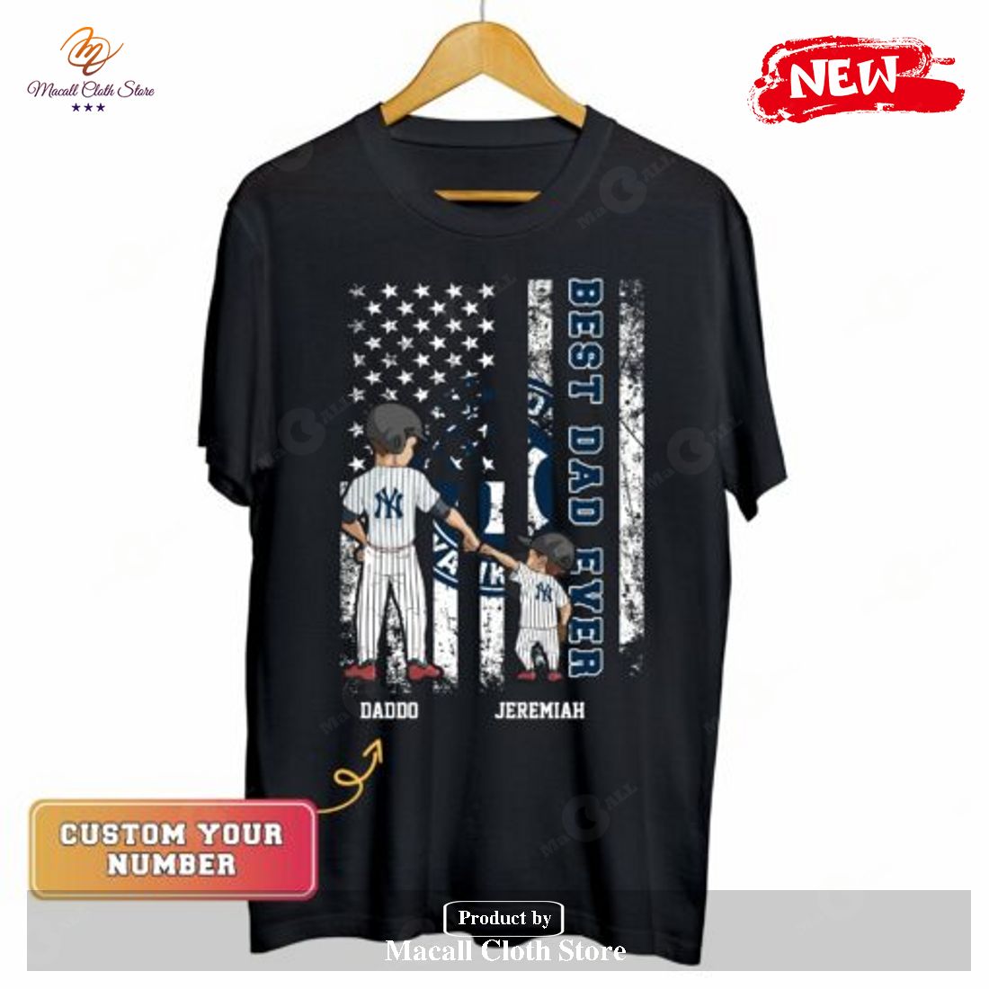 Personalized New York Yankees MLB Best Dad Ever Daddy-Unisex T-Shirt Personalized New York Yankees MLB Best Dad Ever Daddy-Unisex T-Shirt