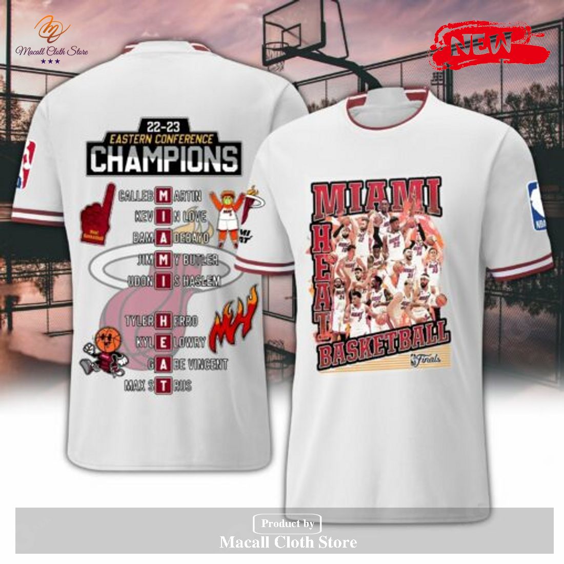 Miami Heat 2023 Eastern Conference Champions Basketball Finals Locker Room White T-Shirt 3D Miami Heat 2023 Eastern Conference Champions Basketball Finals Locker Room White T-Shirt 3D