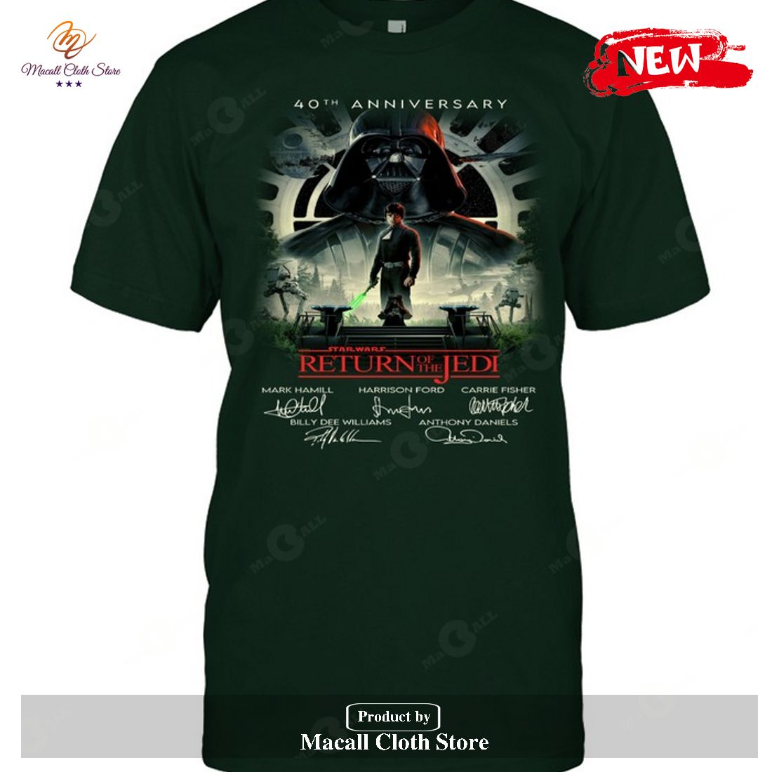40th Anniversary Start Wars Return Of The Jedi Darth Vader Signatures-Unisex T-Shirt