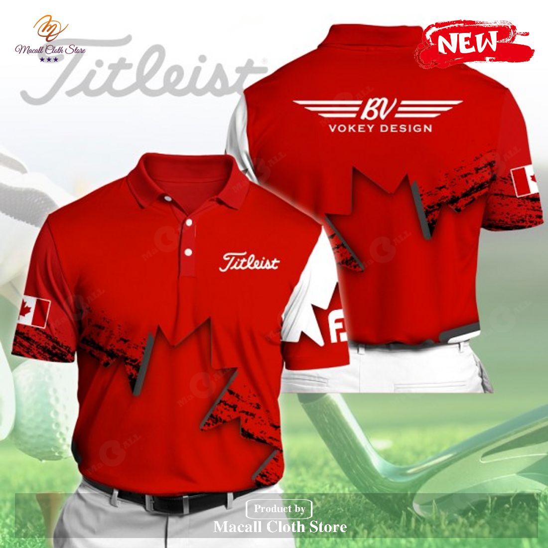 Titleits x Vokey Design For Golf Lovers Red Style Polo Shirt