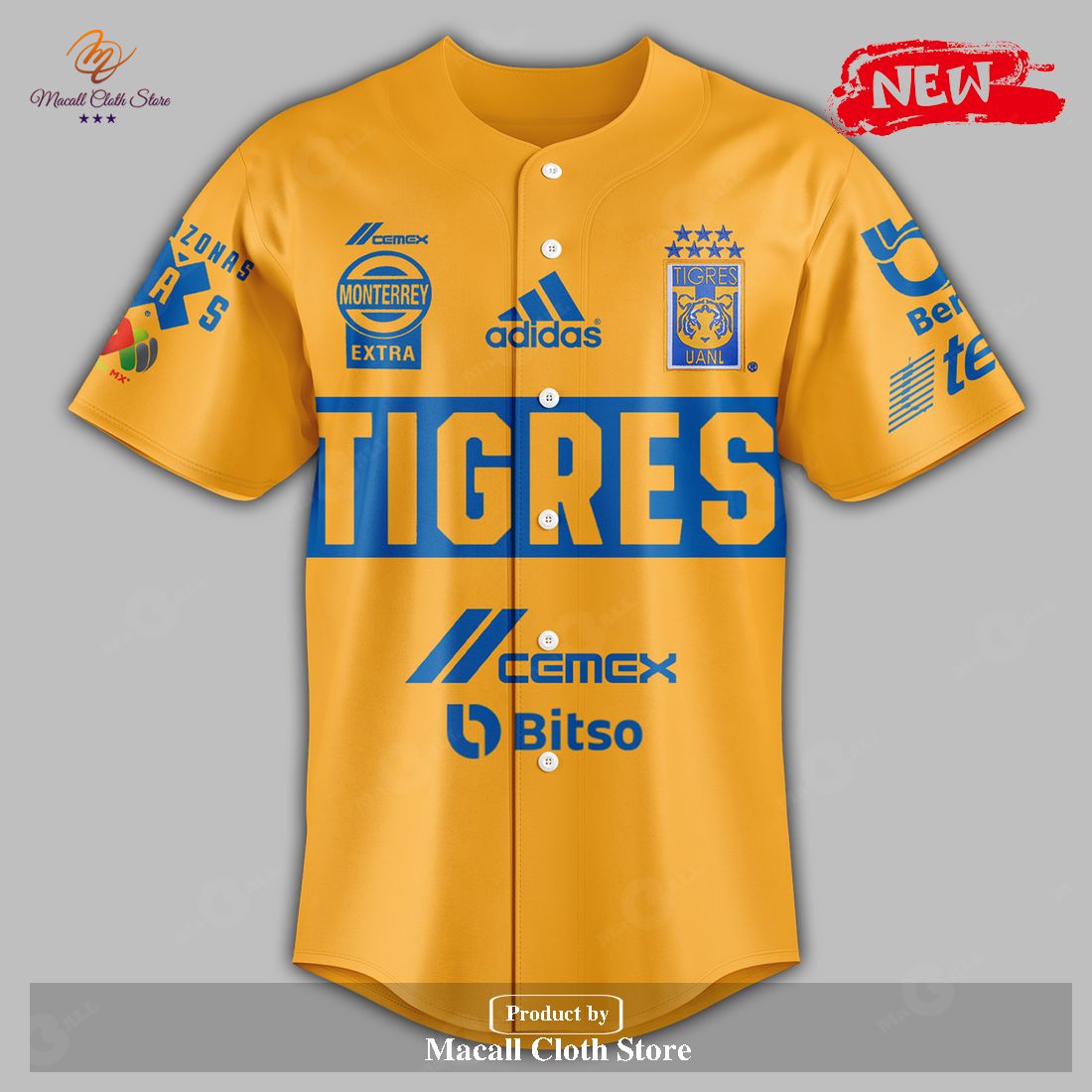 Personalized Tigres UANL Campeon Liga Gift For Sports Lovers Yellow Jersey