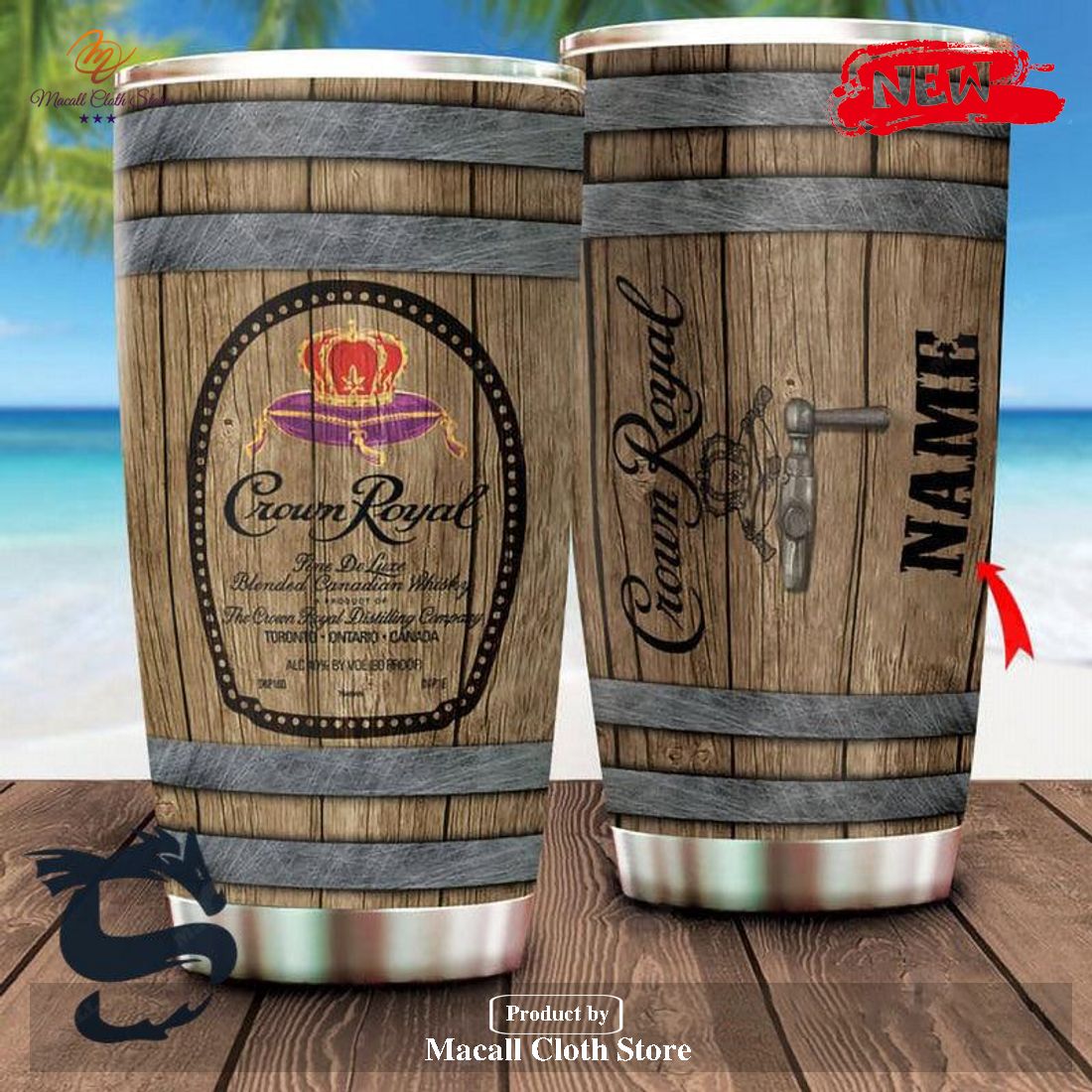 Personalized Name Barrel Crown Royal Whiskey Fake Wood Tumbler Personalized Name Barrel Crown Royal Whiskey Fake Wood Tumbler
