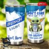 Personalized Name I Am Grumpy I Want Bud Light Blue Tumbler