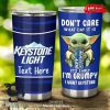 Personalized Name I Am Grumpy I Want Miller Lite Blue Tumbler