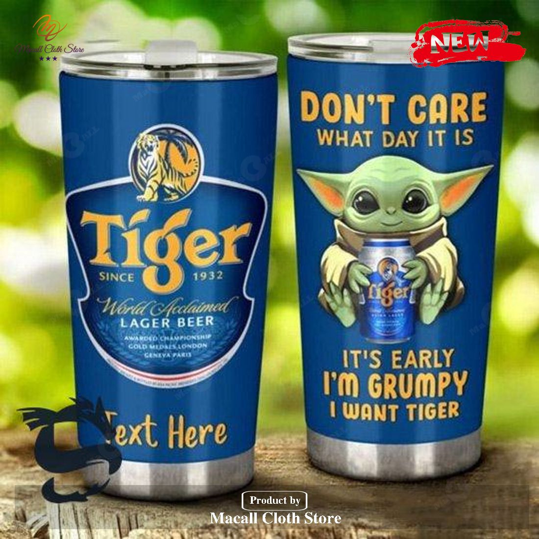 Personalized Name I Am Grumpy I Want Tiger Beer Blue Tumbler