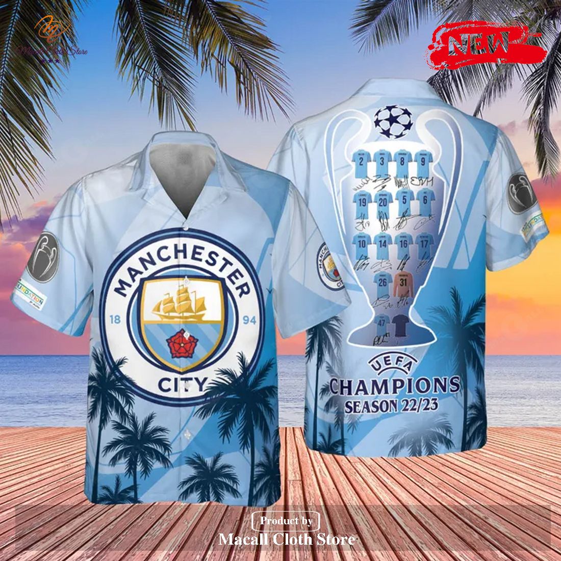 Manchester City UEFA Champions Season 2023 Coconut Tree Summer Sports Hawaiian Shirt and Short Manchester City UEFA Champions Season 2023 Coconut Tree Summer Sports Hawaiian Shirt and Short