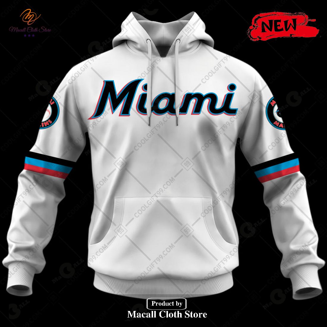[NEW] Personalized MLB Miami Marlins Home Jersey Design Hoodie Sweatshirt 3D