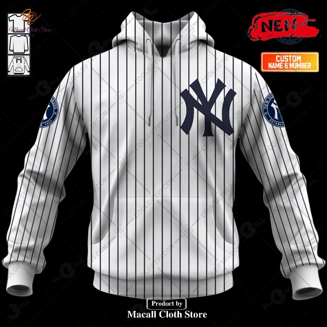 [NEW] Personalized MLB New York Yankees Home Jersey Design Hoodie Sweatshirt 3D