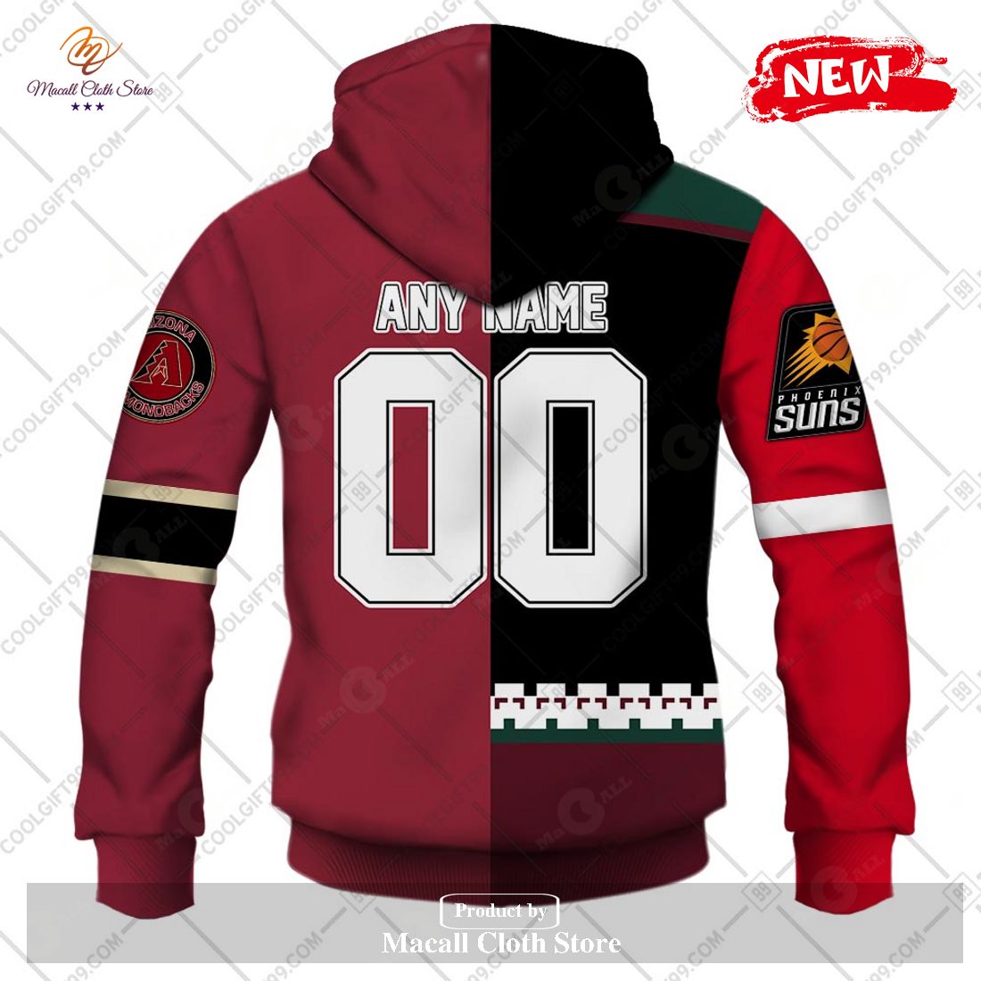 Personalized Arizona Coyotes - Arizona Cardinals - Arizona Diamondbacks - Phoenix Suns Mix Jersey Hoodie Sweatshirt 3D Personalized Arizona Coyotes - Arizona Cardinals - Arizona Diamondbacks - Phoenix Suns Mix Jersey Hoodie Sweatshirt 3D