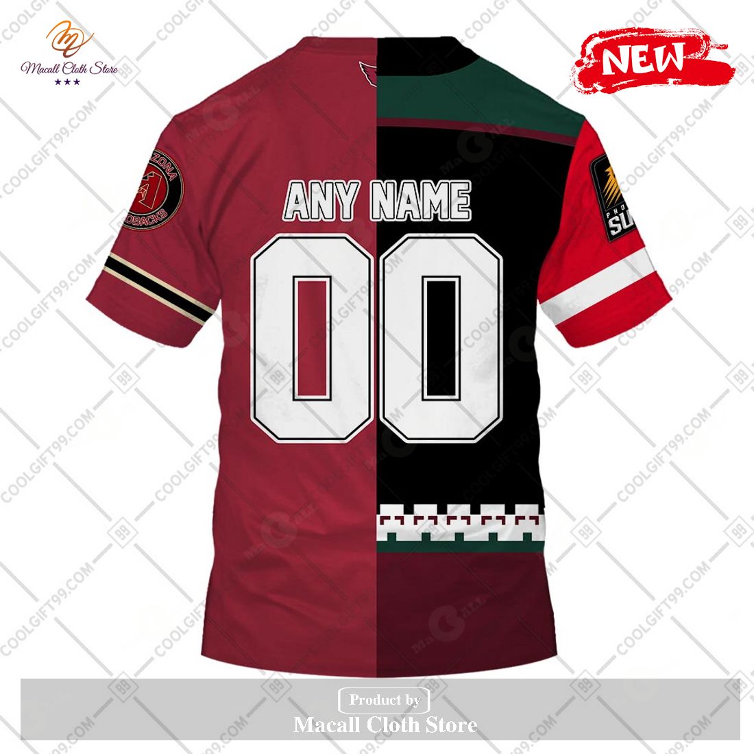 Personalized Arizona Coyotes - Arizona Cardinals - Arizona Diamondbacks - Phoenix Suns Mix Jersey Hoodie Sweatshirt 3D Personalized Arizona Coyotes - Arizona Cardinals - Arizona Diamondbacks - Phoenix Suns Mix Jersey Hoodie Sweatshirt 3D
