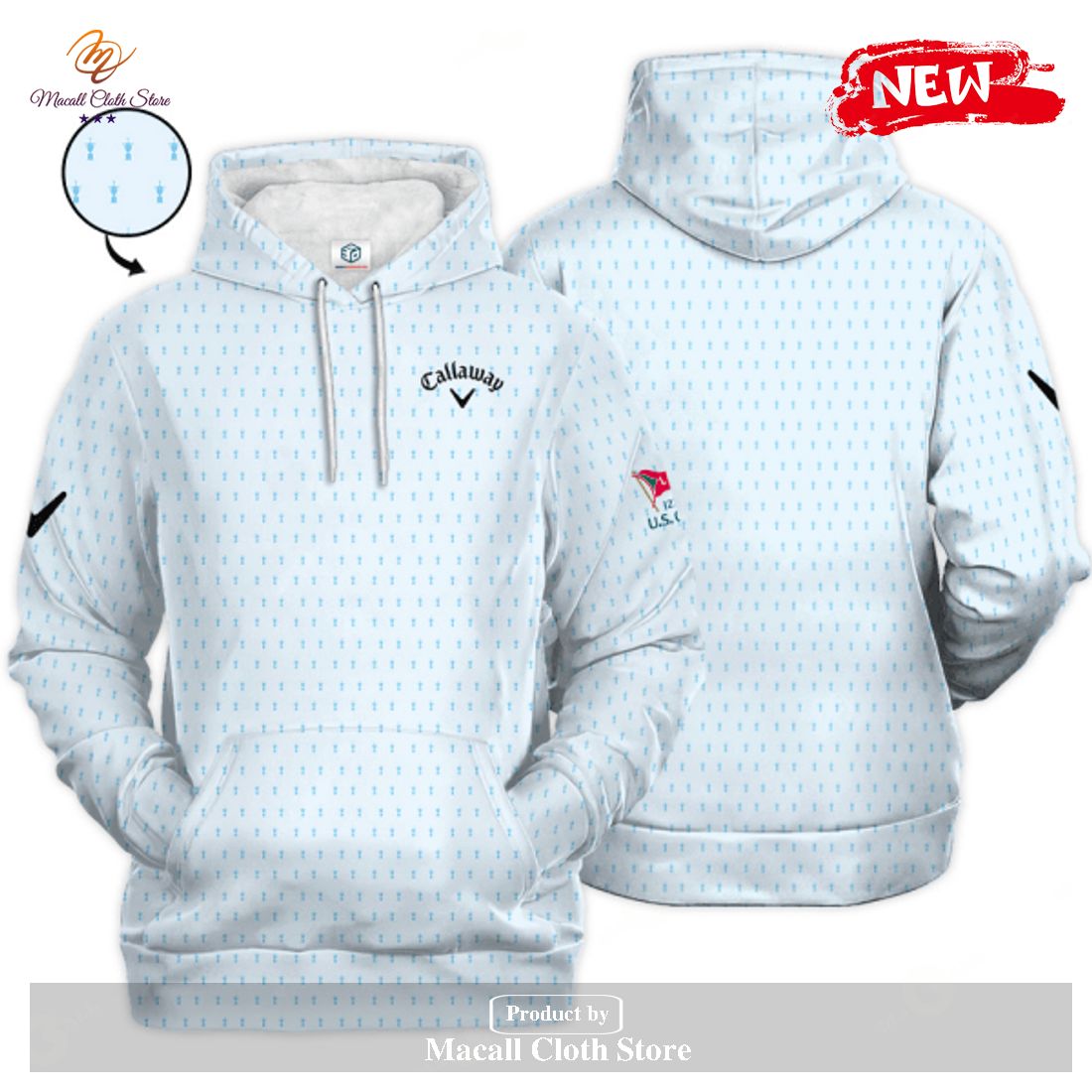 Callaway x U.S Open Championship Premium White Apparels Hoodie Sweatshirt 3D Callaway x U.S Open Championship Premium White Apparels Hoodie Sweatshirt 3D