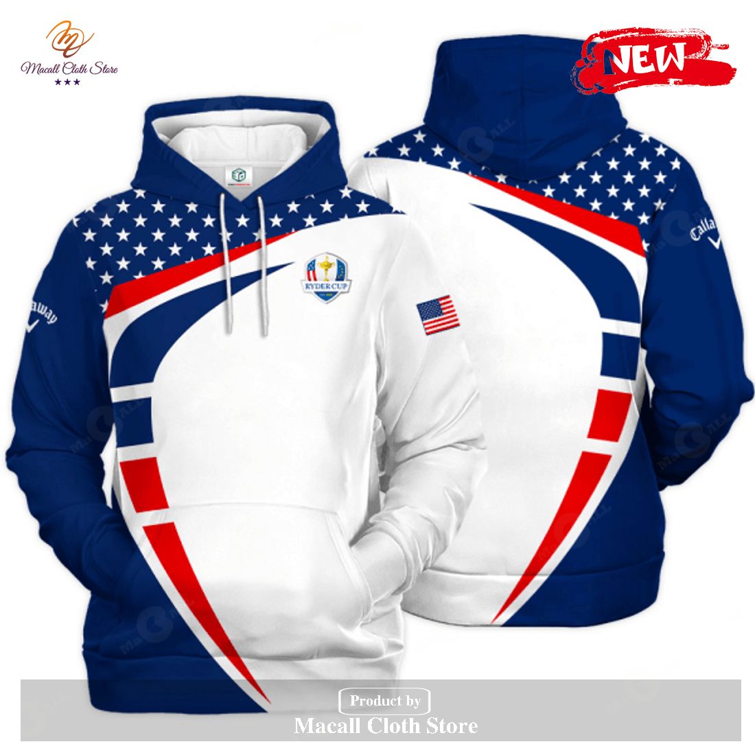 Ryder Cup x Callaway Mix Green White Luxury Stars Style Hoodie Sweatshirt 3D Ryder Cup x Callaway Mix Green White Luxury Stars Style Hoodie Sweatshirt 3D