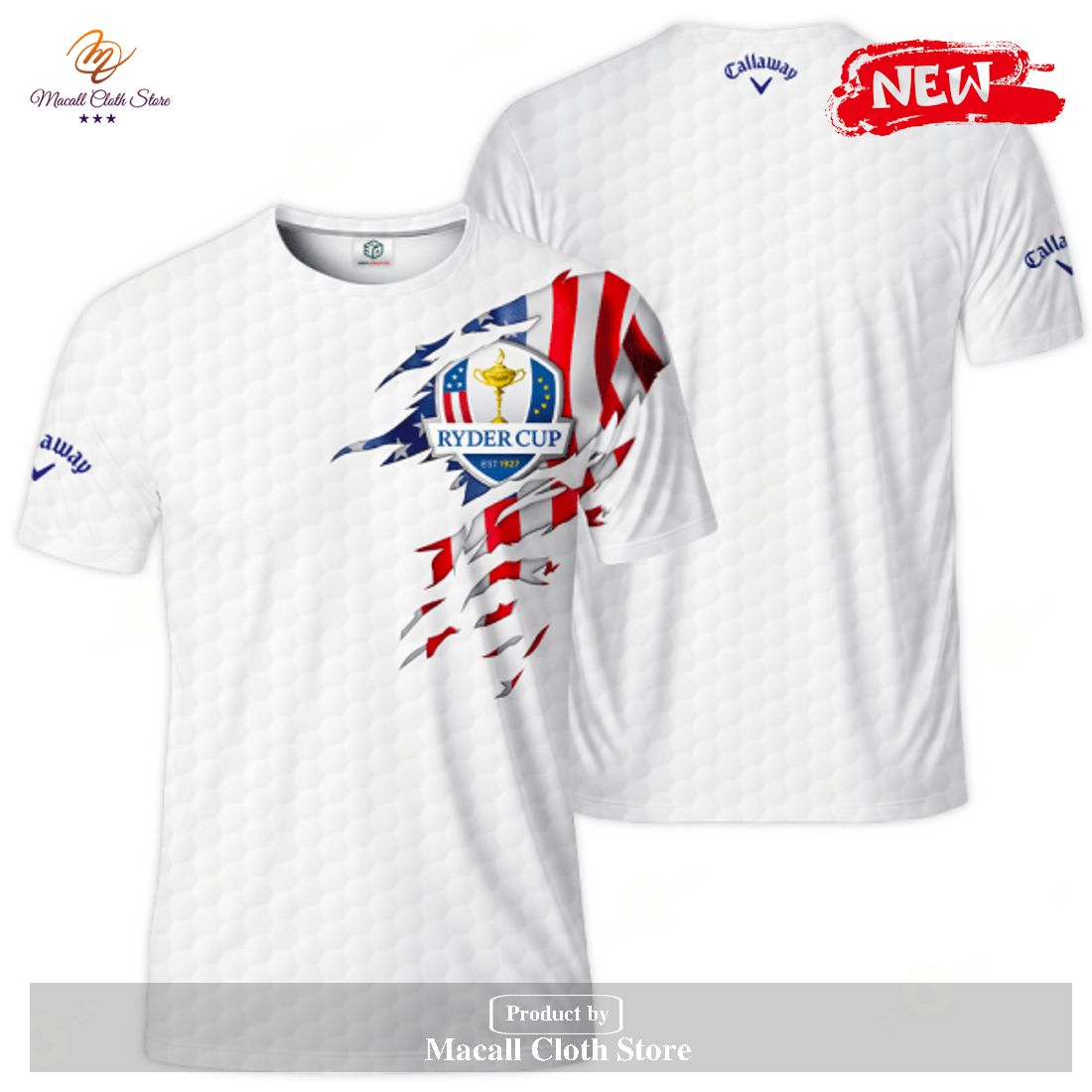 Ryder Cup x Callaway Premium White American Flag Style Hoodie Sweatshirt 3D Ryder Cup x Callaway Premium White American Flag Style Hoodie Sweatshirt 3D