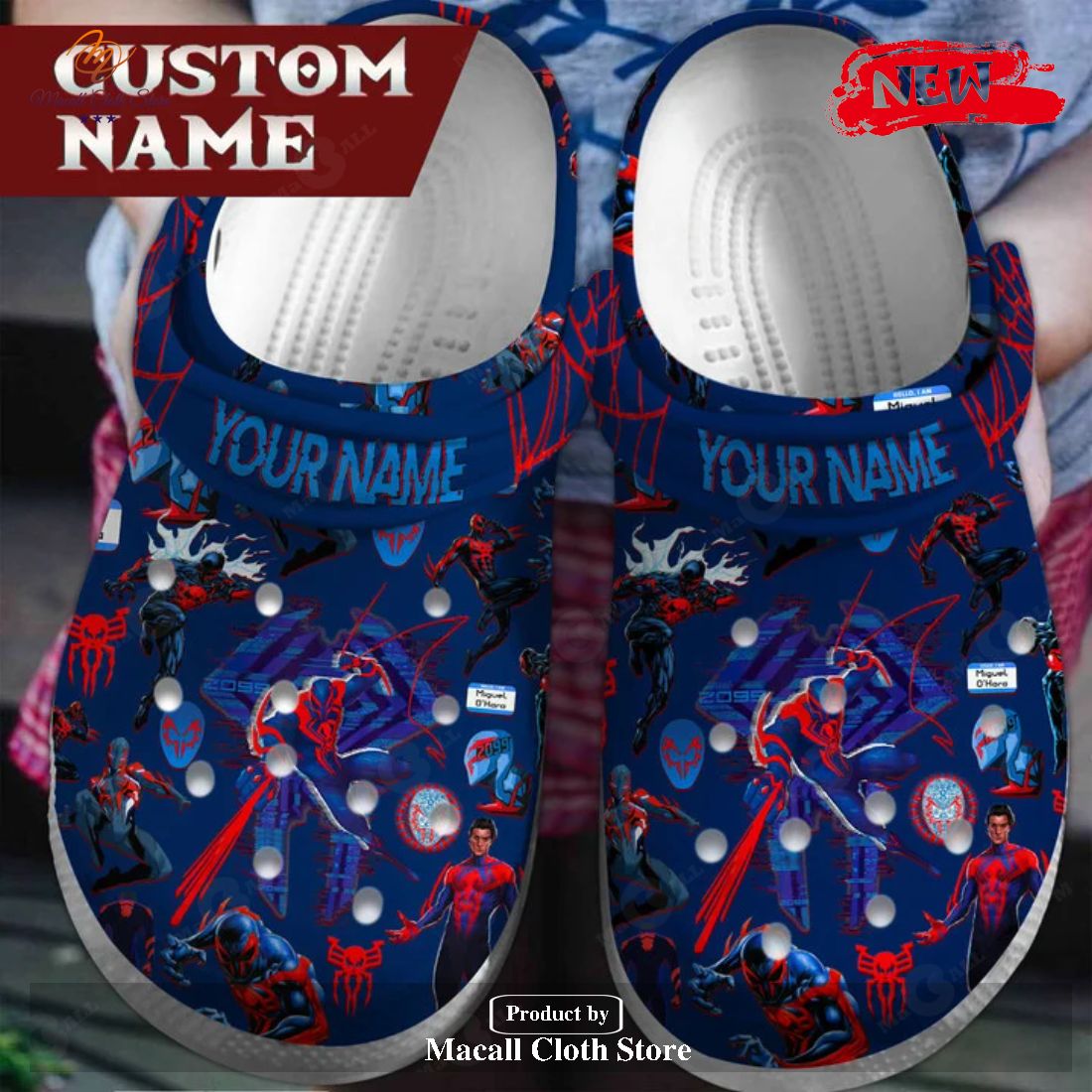 Personalized Name Spider Man Gift For Fans Lovers Navy Style Classic Crocs Clog Shoes