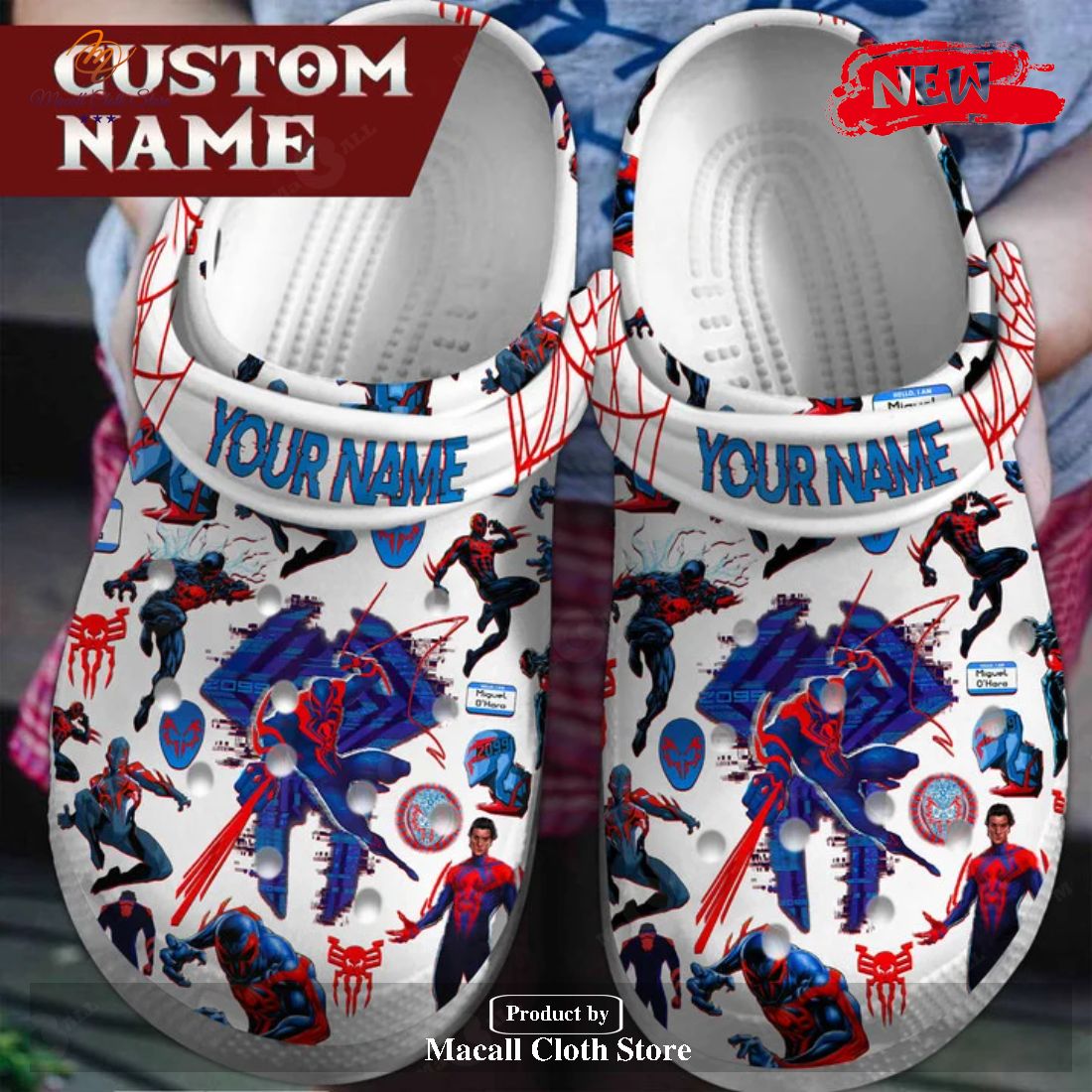 Personalized Name Spider Man Gift For Fans Lovers White Style Classic Crocs Clog Shoes