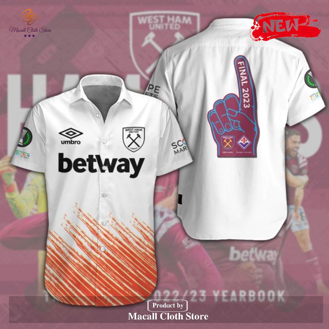 West Ham United Final 2023 Winners White Hawaiian Shirt and Short