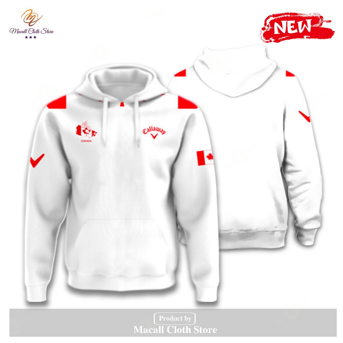 Callaway x Canada Flag Premium Special White Style Classic Hoodie Sweatshirt 3D Callaway x Canada Flag Premium Special White Style Classic Hoodie Sweatshirt 3D
