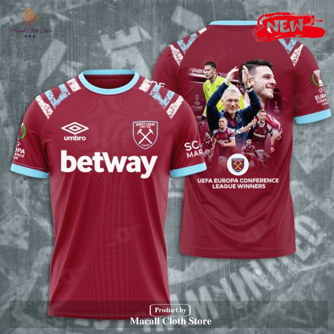 West Ham United Premium Prague Final 2023 Winners Red Hoodie Sweatshirt 3D West Ham United Premium Prague Final 2023 Winners Red Hoodie Sweatshirt 3D