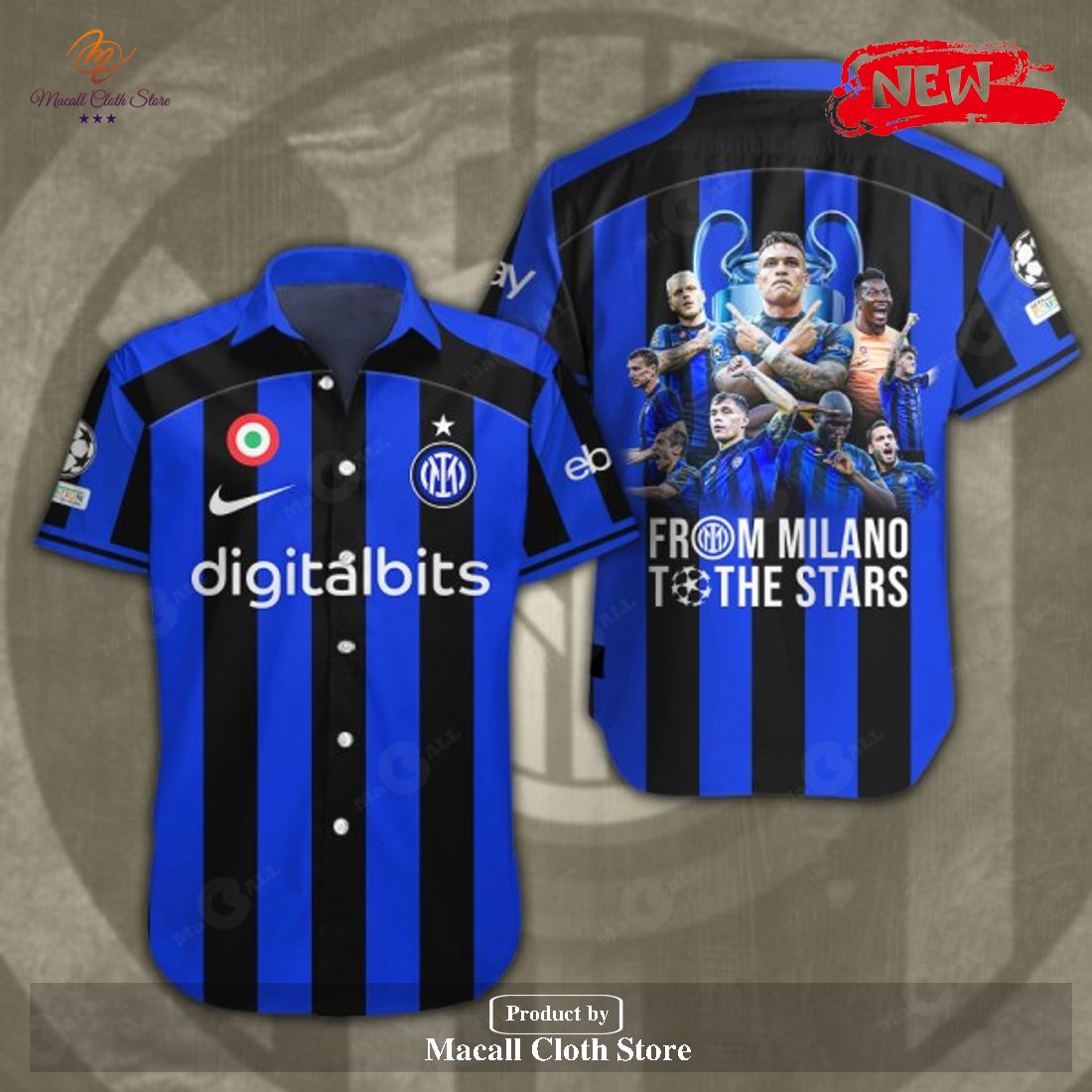 Inter Milan Premium From Milano To The Stars Blue Style Hawaiian Shirt and Short