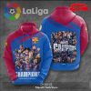 FC Barcelona 2023 Champions Cup Yellow Style Hoodie Sweatshirt 3D