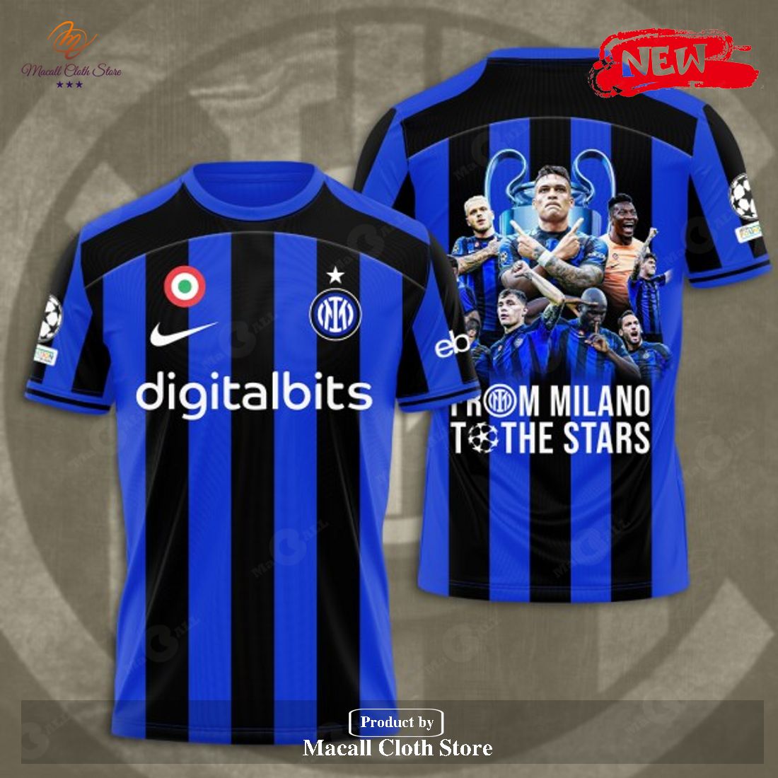 Inter Milan Premium From Milano To The Stars Blue Style Hoodie Sweatshirt 3D Inter Milan Premium From Milano To The Stars Blue Style Hoodie Sweatshirt 3D