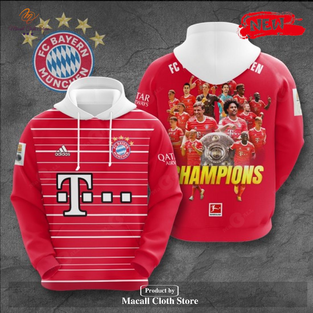 Premium FC Barcelona 2023 Champions Cup Red Style Hoodie Sweatshirt 3D Premium FC Barcelona 2023 Champions Cup Red Style Hoodie Sweatshirt 3D