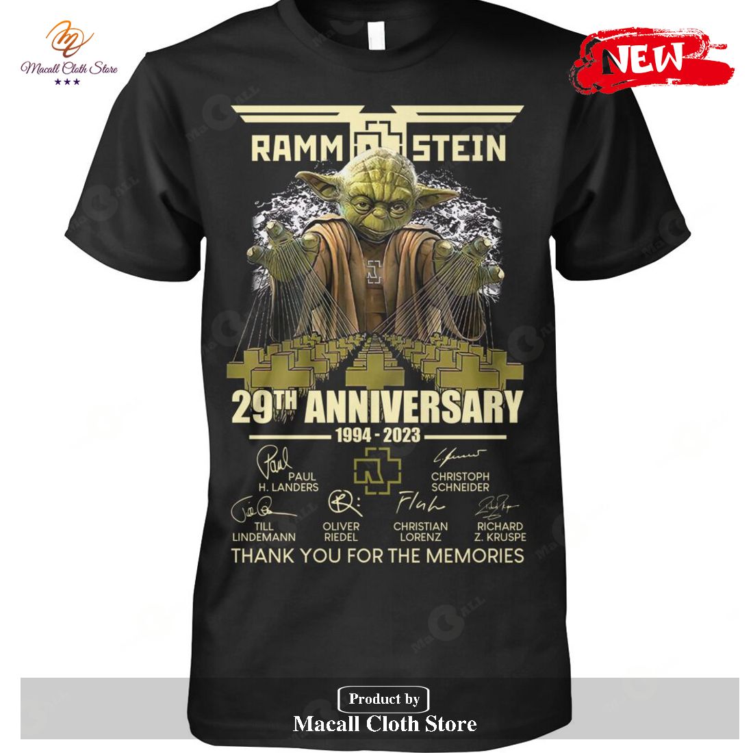 Rammstein 29th Anniversary 1994 2023 Thank You For The Memories Signatures-Unisex T-Shirt Rammstein 29th Anniversary 1994 2023 Thank You For The Memories Signatures-Unisex T-Shirt