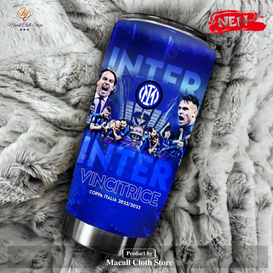 Inter Milan Inter Vincitrice 2023 Champions Blue Style Tumbler Cup Inter Milan Inter Vincitrice 2023 Champions Blue Style Tumbler Cup