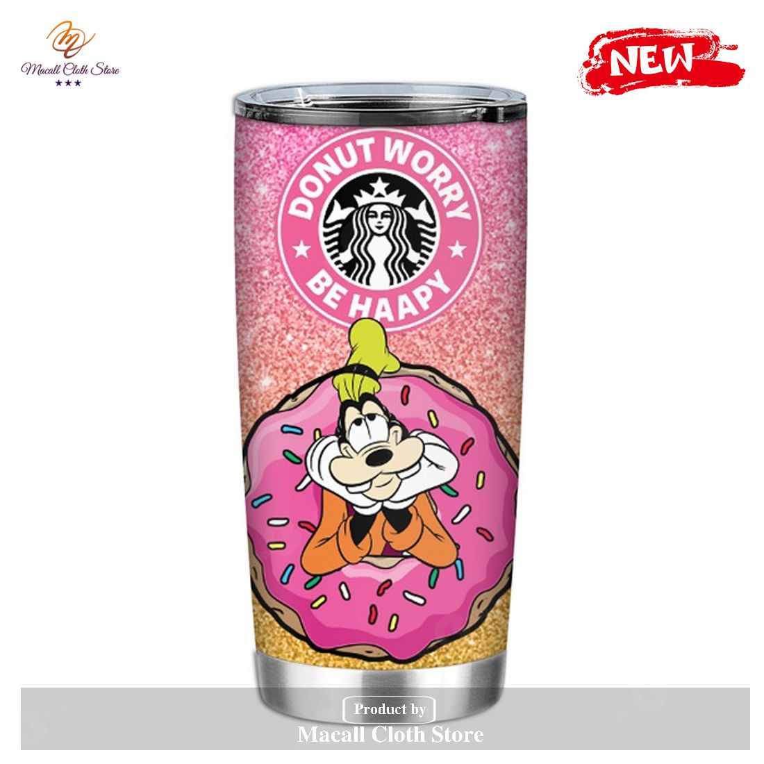 Disney Tumbler – Goofy Donut Worry Be Happy Tumbler