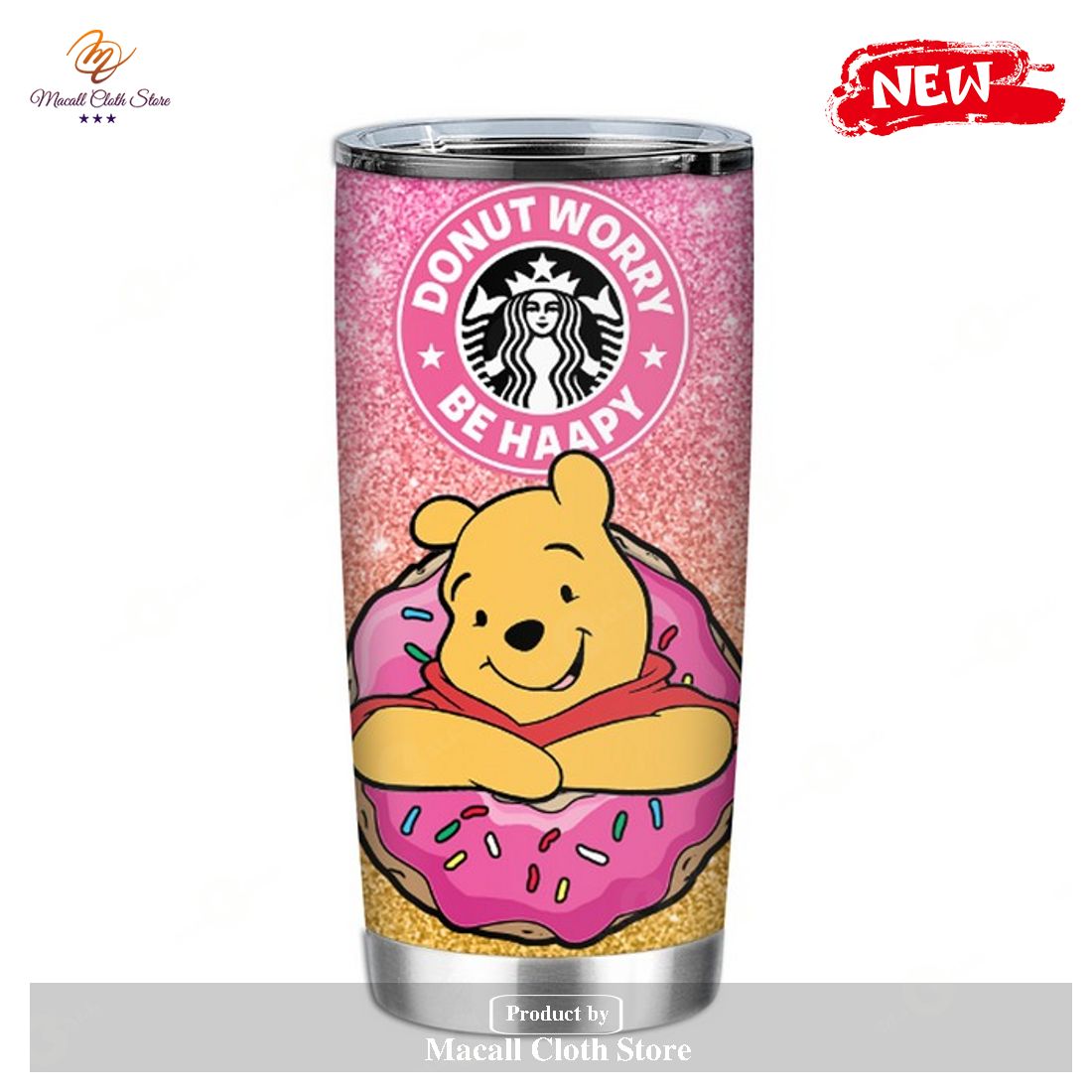 Disney Tumbler - Pooh Donut Worry Be Happy Tumbler Disney Tumbler - Pooh Donut Worry Be Happy Tumbler