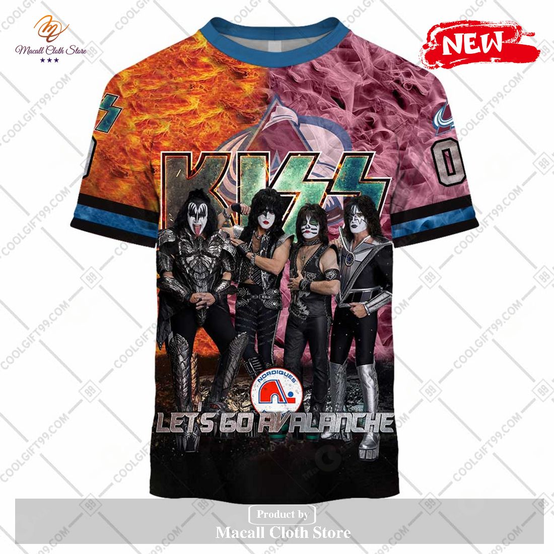 Personalized NHL Colorado Avalanche x Kiss Band V1 Design Hoodie Sweatshirt 3D Personalized NHL Colorado Avalanche x Kiss Band V1 Design Hoodie Sweatshirt 3D