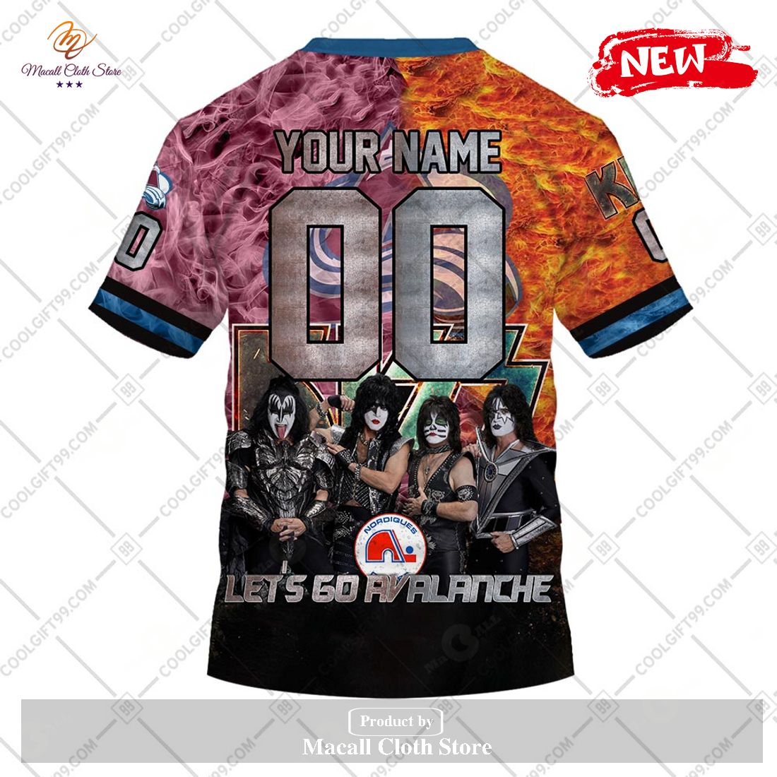 Personalized NHL Colorado Avalanche x Kiss Band V1 Design Hoodie Sweatshirt 3D Personalized NHL Colorado Avalanche x Kiss Band V1 Design Hoodie Sweatshirt 3D