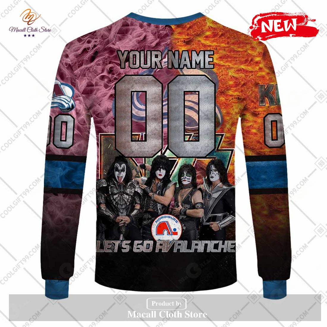 Personalized NHL Colorado Avalanche x Kiss Band V1 Design Hoodie Sweatshirt 3D Personalized NHL Colorado Avalanche x Kiss Band V1 Design Hoodie Sweatshirt 3D