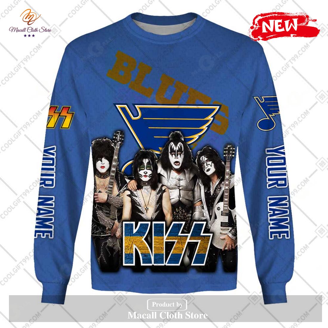 Personalized NHL St. Louis Blues x Kiss Band V2 Design Hoodie Sweatshirt 3D Personalized NHL St. Louis Blues x Kiss Band V2 Design Hoodie Sweatshirt 3D