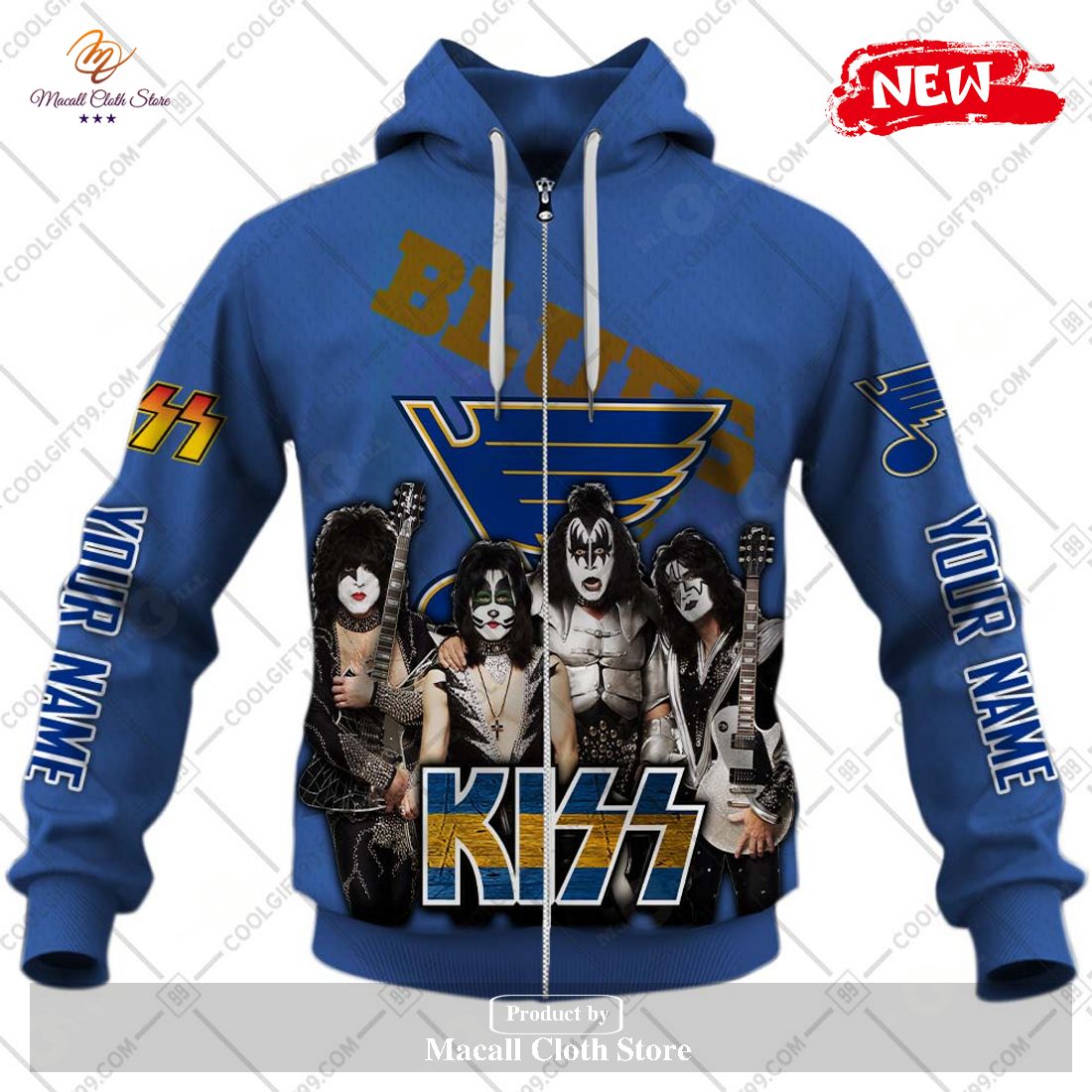 Personalized NHL St. Louis Blues x Kiss Band V2 Design Hoodie Sweatshirt 3D Personalized NHL St. Louis Blues x Kiss Band V2 Design Hoodie Sweatshirt 3D