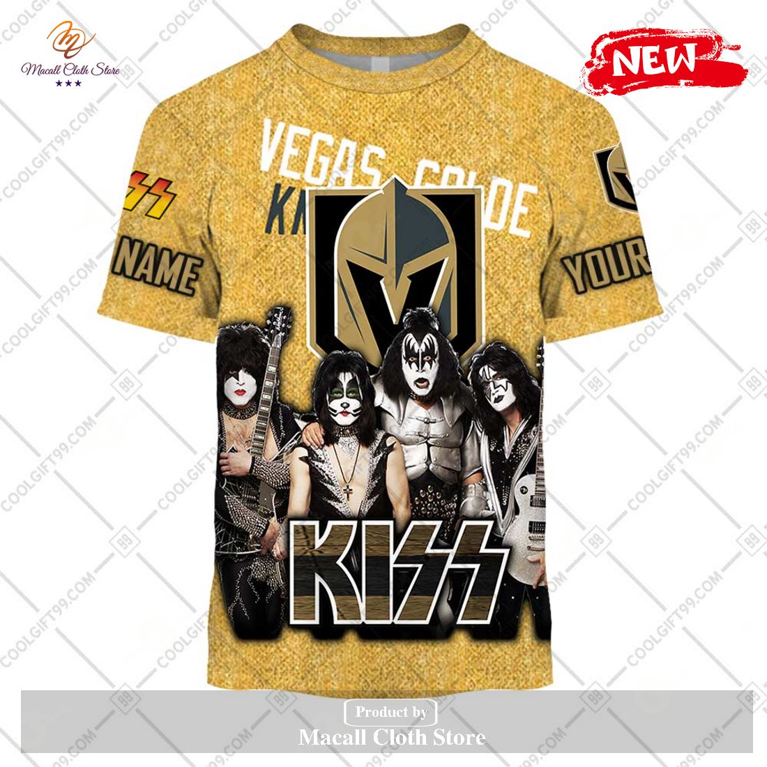 Personalized NHL Vegas Golden Knights x Kiss Band V2 Design Hoodie Sweatshirt 3D Personalized NHL Vegas Golden Knights x Kiss Band V2 Design Hoodie Sweatshirt 3D