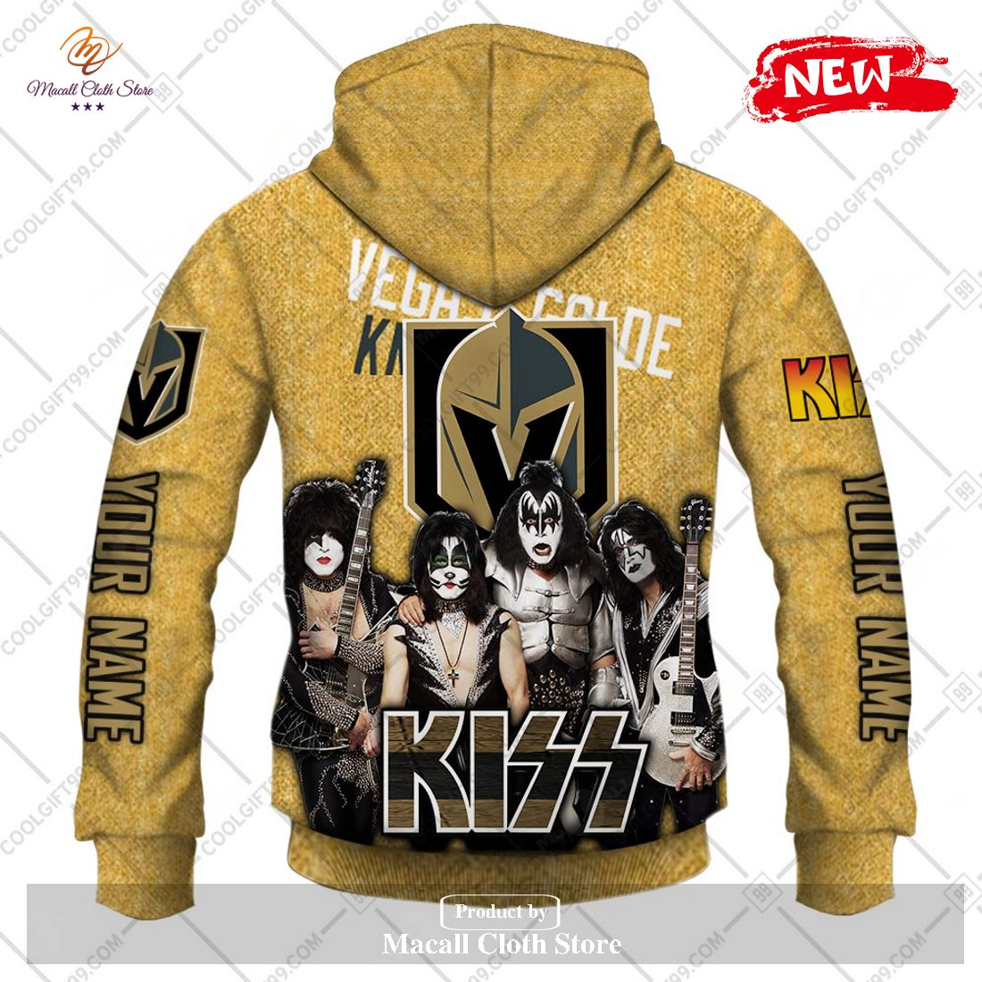 Personalized NHL Vegas Golden Knights x Kiss Band V2 Design Hoodie Sweatshirt 3D Personalized NHL Vegas Golden Knights x Kiss Band V2 Design Hoodie Sweatshirt 3D