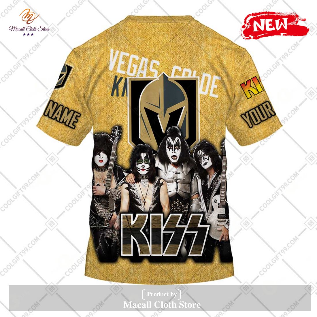 Personalized NHL Vegas Golden Knights x Kiss Band V2 Design Hoodie Sweatshirt 3D Personalized NHL Vegas Golden Knights x Kiss Band V2 Design Hoodie Sweatshirt 3D