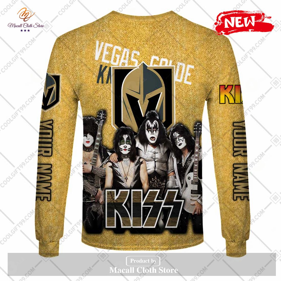Personalized NHL Vegas Golden Knights x Kiss Band V2 Design Hoodie Sweatshirt 3D Personalized NHL Vegas Golden Knights x Kiss Band V2 Design Hoodie Sweatshirt 3D