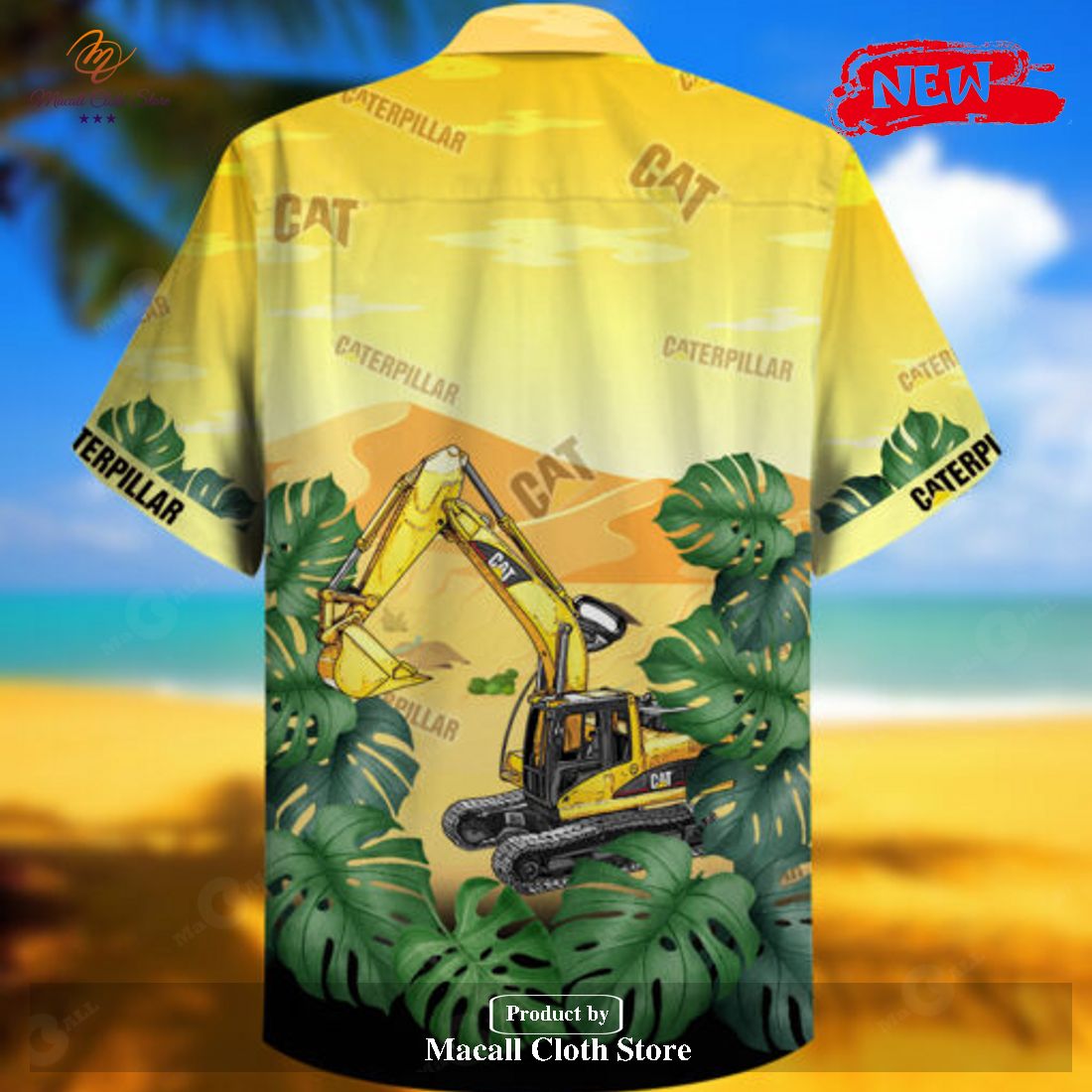 Personalized Name Caterpillar Inc Yellow Style Hawaiian Shirt