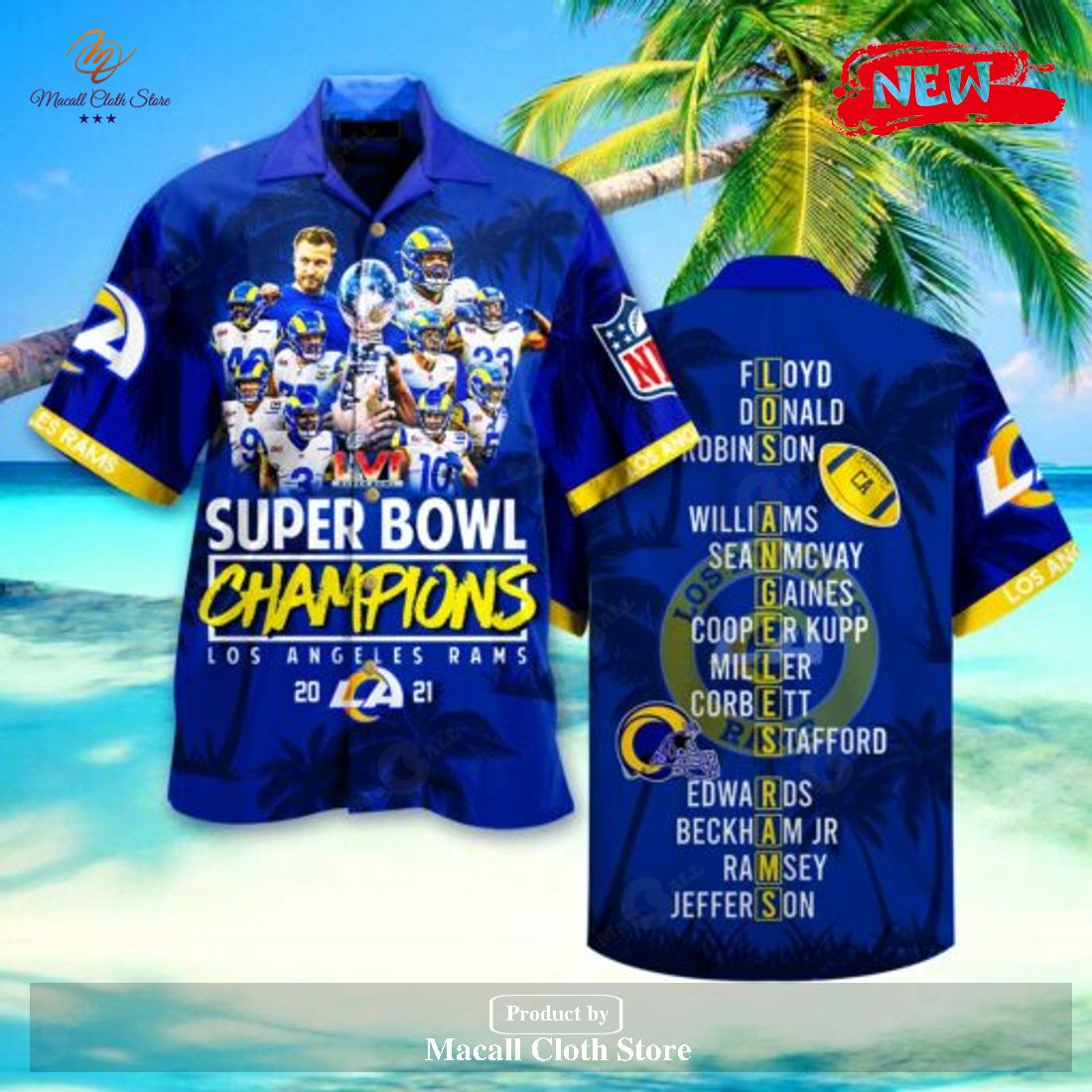 Los Angeles Rams Super Bowl Lvi Champions Hawaiian Shirt - Banantees