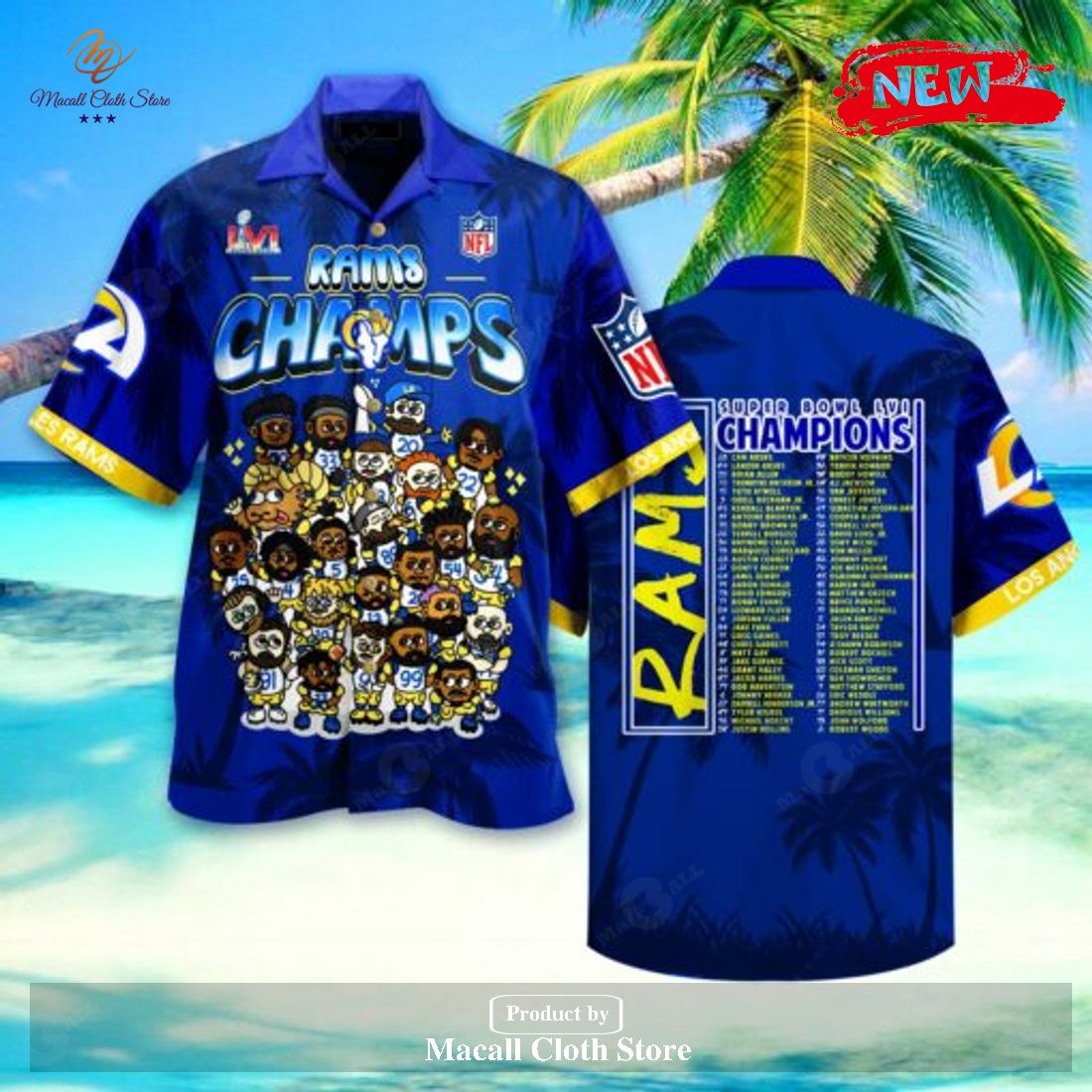 Los Angeles Rams Super Bowl Lvi Champions Hawaiian Shirt - Banantees