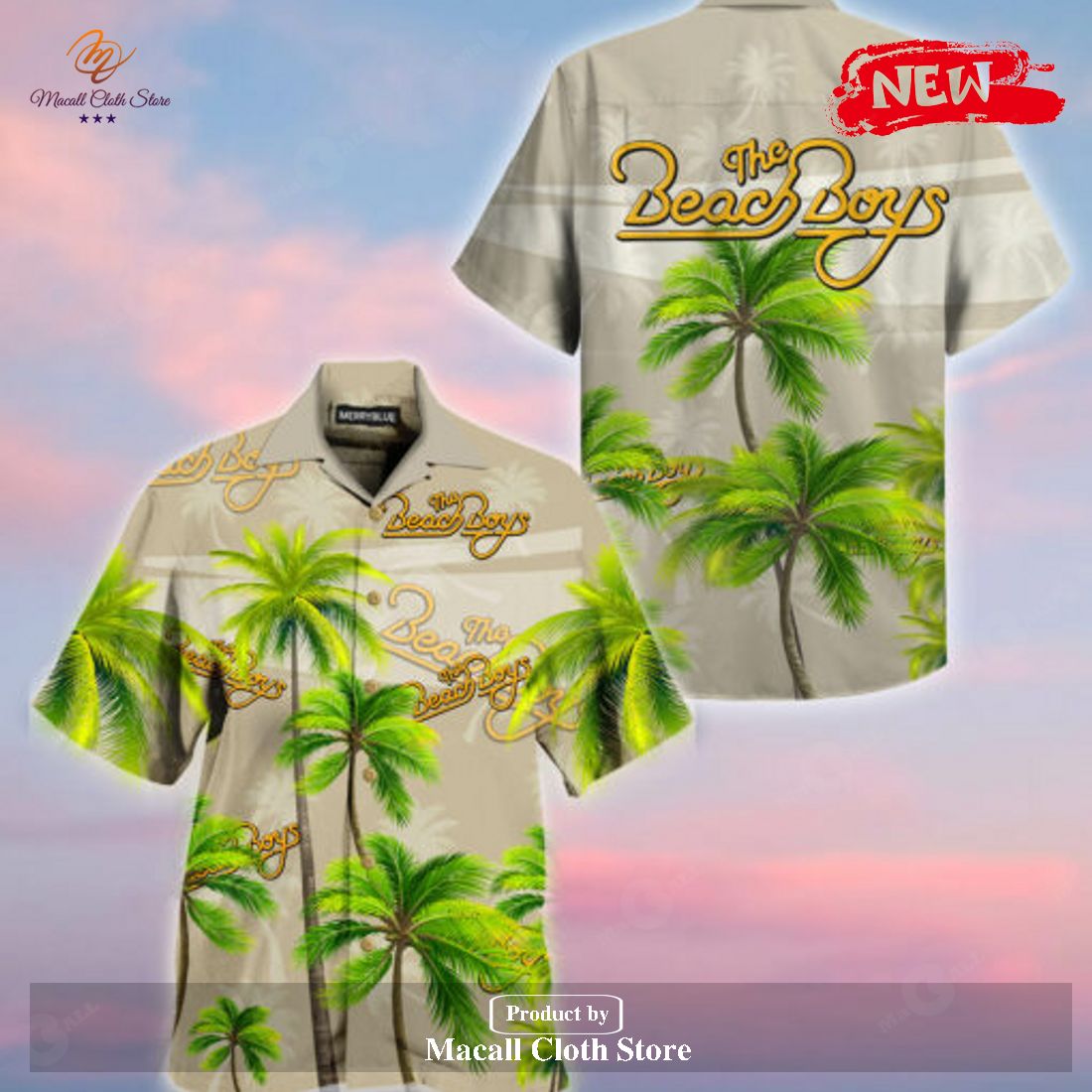 The Beach Boys Rock Band Coconut Tree Hawaiian Shirt The Beach Boys Rock Band Coconut Tree Hawaiian Shirt